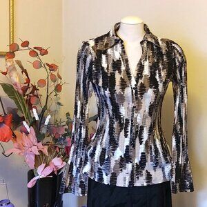 NWOT Women’s Long Sleeve Loose Shirts Pleated Blouses Tops Office Work M 8 10